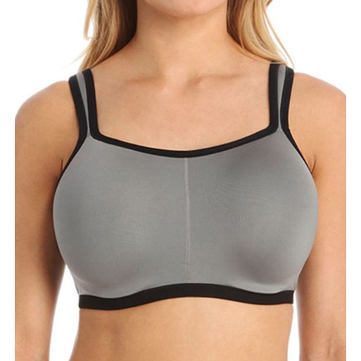 Natori Women's Yogi Sports Bra in Grey Black | Size 32C | HerRoom.com