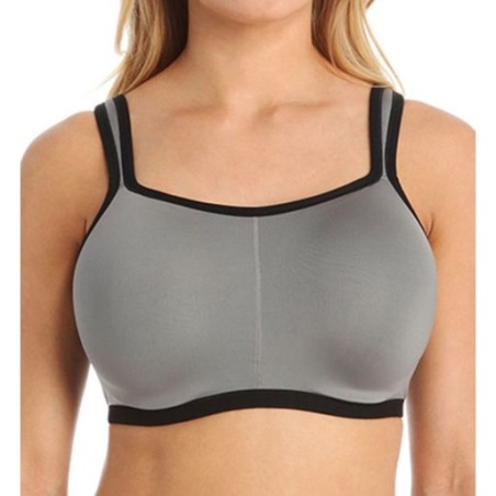 Natori Women's Yogi Sports Bra in Grey Black | Size 32C | HerRoom.com