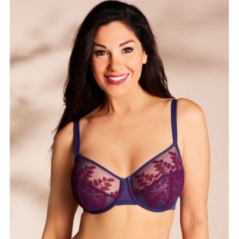 Natori Women's Frame Full Fit Underwire Bra in Dark Blue Combo | Size 32D | HerRoom.com