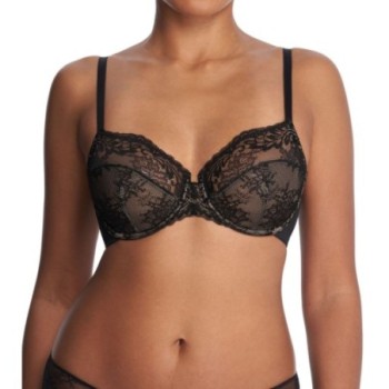 Natori Women's Feathers Refresh Full Fit Underwire Bra in Black/Cafe | Size 34D | HerRoom.com
