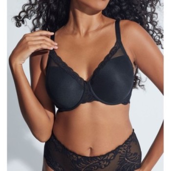 Natori Women's Feathers Full Figure Contour Underwire Bra in Black | Plus Size 42G | HerRoom.com