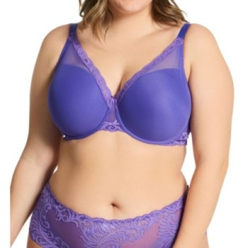 Natori Women's Feathers Full Figure Contour Underwire Bra in Purple | Plus Size 30DDD | HerRoom.com