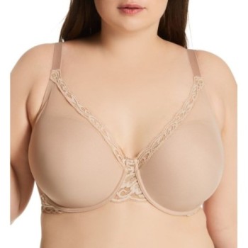 Natori Women's Feathers Full Figure Contour Underwire Bra in Beige | Plus Size 42D | HerRoom.com