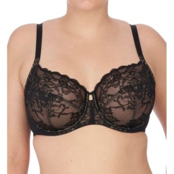 Natori Women's Statement Full Figure Underwire Bra in Black/Cafe | Plus Size 36C | HerRoom.com