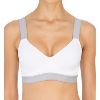 Natori Women's Dynamic Convertible Contour Sports Bra in White/Lead | Size 38D | HerRoom.com