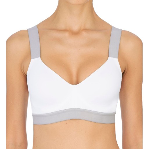 Natori Women's Dynamic Convertible Contour Sports Bra in White/Lead | Size 38D | HerRoom.com