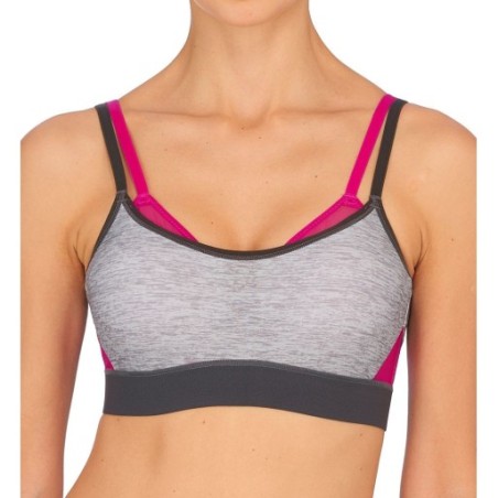Natori Women's Gravity Contour High Impact Underwire Sports Bra in Heather Grey Print | Size 30C | HerRoom.com