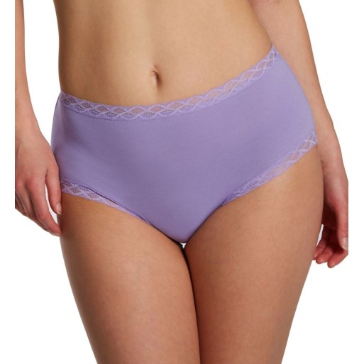 Natori Women's Bliss Cotton Full Brief Panty in Purple | Plus Size Medium | HerRoom.com