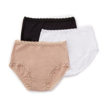 Natori Women's Bliss Full Brief Panty - 3 Pack in Black/Cafe/White | Size Large | HerRoom.com